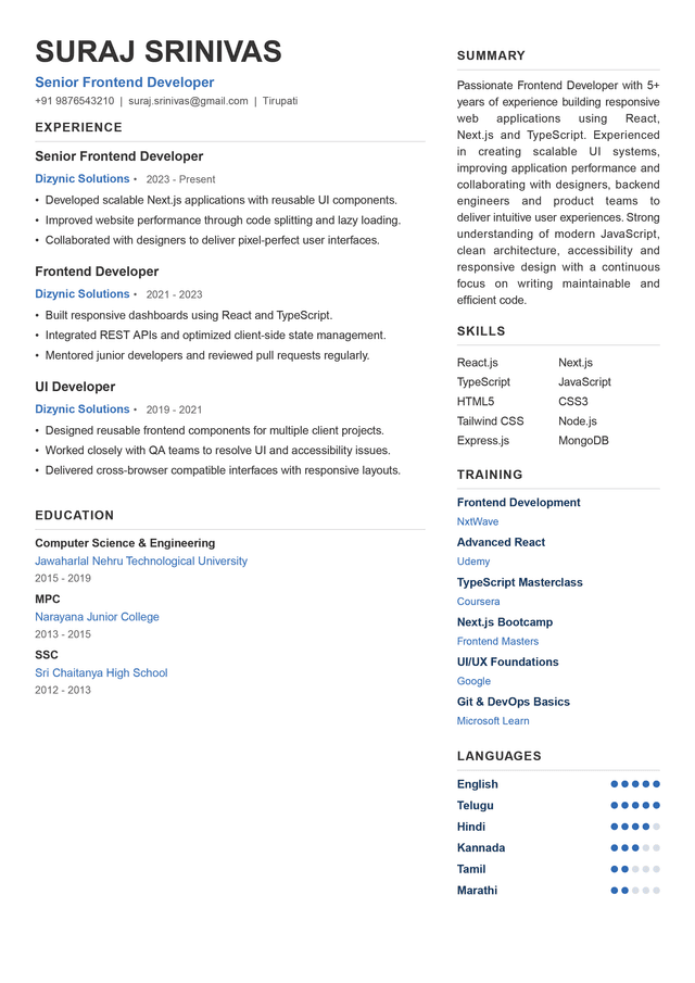 Minimal Resume Template